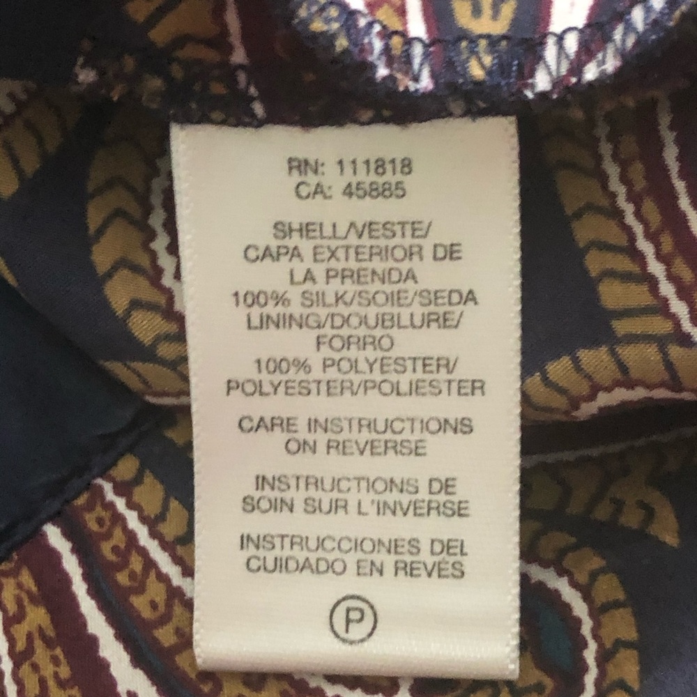 Michael Kors Silk Blue/Brown Paisley Halter Top - Picture 7 of 8